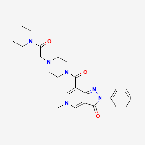 N,N-diethyl-2-(4-(5-ethyl-3-oxo-2-phenyl-3,5-dihydro-2H-pyrazolo[4,3-c]pyridine-7-carbonyl)piperazin-1-yl)acetamide