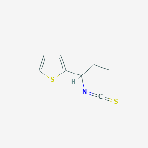 molecular formula C8H9NS2 B2664427 2-(1-Isothiocyanatopropyl)thiophene CAS No. 1249975-85-6