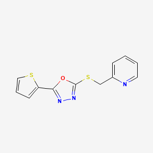 2-((Pyridin-2-ylmethyl)thio)-5-(thiophen-2-yl)-1,3,4-oxadiazole