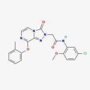 molecular formula C21H18ClN5O4 B2664432 N-(5-chloro-2-methoxyphenyl)-2-[8-(2-methylphenoxy)-3-oxo-2H,3H-[1,2,4]triazolo[4,3-a]pyrazin-2-yl]acetamide CAS No. 1251600-62-0