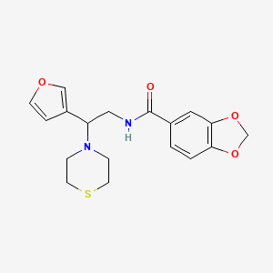 N-(2-(furan-3-yl)-2-thiomorpholinoethyl)benzo[d][1,3]dioxole-5-carboxamide