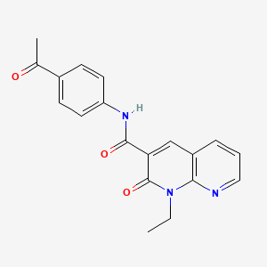 molecular formula C19H17N3O3 B2664439 N-(4-acetylphenyl)-1-ethyl-2-oxo-1,2-dihydro-1,8-naphthyridine-3-carboxamide CAS No. 942010-49-3
