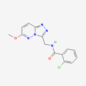molecular formula C14H12ClN5O2 B2664447 2-chloro-N-((6-methoxy-[1,2,4]triazolo[4,3-b]pyridazin-3-yl)methyl)benzamide CAS No. 2034353-57-4