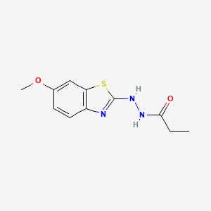 molecular formula C11H13N3O2S B2664470 N'-(6-methoxy-1,3-benzothiazol-2-yl)propanehydrazide CAS No. 851979-88-9