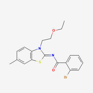 molecular formula C19H19BrN2O2S B2664473 (Z)-2-bromo-N-(3-(2-ethoxyethyl)-6-methylbenzo[d]thiazol-2(3H)-ylidene)benzamide CAS No. 865162-03-4