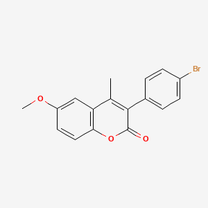 molecular formula C17H13BrO3 B2664474 3-(4-Bromophenyl)-6-methoxy-4-methylchromen-2-one CAS No. 331821-35-3