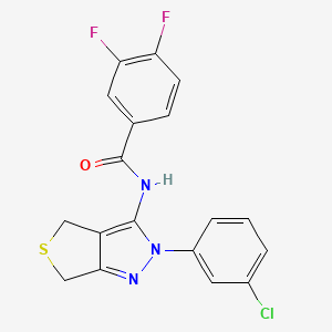 N-[2-(3-chlorophenyl)-4,6-dihydrothieno[3,4-c]pyrazol-3-yl]-3,4-difluorobenzamide
