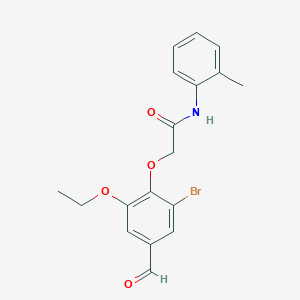 2-(2-bromo-6-ethoxy-4-formylphenoxy)-N-(2-methylphenyl)acetamide