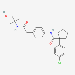 1-(4-chlorophenyl)-N-(4-(2-((1-hydroxy-2-methylpropan-2-yl)amino)-2-oxoethyl)phenyl)cyclopentanecarboxamide