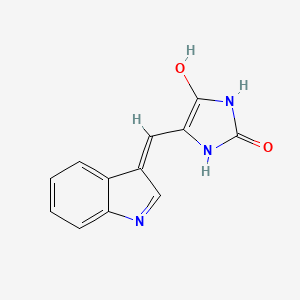 molecular formula C12H9N3O2 B2664490 4-hydroxy-5-(indol-3-ylidenemethyl)-1,3-dihydroimidazol-2-one CAS No. 117490-33-2
