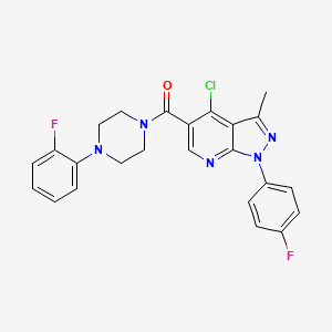 (4-chloro-1-(4-fluorophenyl)-3-methyl-1H-pyrazolo[3,4-b]pyridin-5-yl)(4-(2-fluorophenyl)piperazin-1-yl)methanone