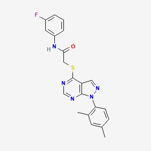 2-[1-(2,4-dimethylphenyl)pyrazolo[3,4-d]pyrimidin-4-yl]sulfanyl-N-(3-fluorophenyl)acetamide