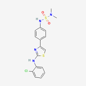 molecular formula C17H17ClN4O2S2 B2664493 N-(2-chlorophenyl)-4-{4-[(dimethylsulfamoyl)amino]phenyl}-1,3-thiazol-2-amine CAS No. 1797903-37-7