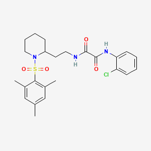 molecular formula C24H30ClN3O4S B2664520 N1-(2-chlorophenyl)-N2-(2-(1-(mesitylsulfonyl)piperidin-2-yl)ethyl)oxalamide CAS No. 898415-72-0