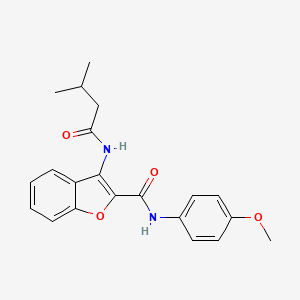 molecular formula C21H22N2O4 B2664560 N-(4-methoxyphenyl)-3-(3-methylbutanamido)benzofuran-2-carboxamide CAS No. 887896-08-4