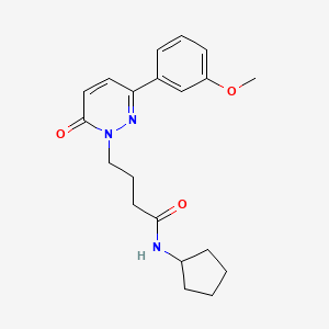 molecular formula C20H25N3O3 B2664582 N-cyclopentyl-4-(3-(3-methoxyphenyl)-6-oxopyridazin-1(6H)-yl)butanamide CAS No. 953258-26-9