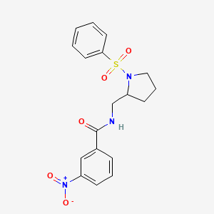 3-nitro-N-((1-(phenylsulfonyl)pyrrolidin-2-yl)methyl)benzamide