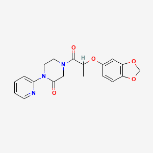 4-(2-(Benzo[d][1,3]dioxol-5-yloxy)propanoyl)-1-(pyridin-2-yl)piperazin-2-one