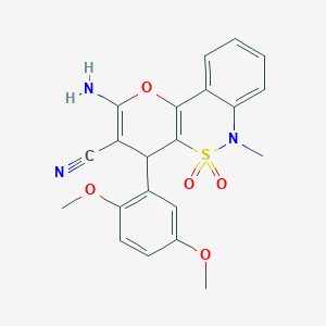 2-Amino-4-(2,5-dimethoxyphenyl)-6-methyl-4,6-dihydropyrano[3,2-c][2,1]benzothiazine-3-carbonitrile 5,5-dioxide