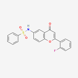 N-[2-(2-fluorophenyl)-4-oxo-4H-chromen-6-yl]benzenesulfonamide