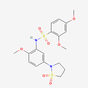 molecular formula C18H22N2O7S2 B2664613 N-(5-(1,1-dioxidoisothiazolidin-2-yl)-2-methoxyphenyl)-2,4-dimethoxybenzenesulfonamide CAS No. 941985-92-8