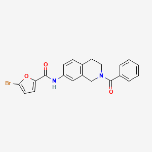 molecular formula C21H17BrN2O3 B2664617 N-(2-benzoyl-1,2,3,4-tetrahydroisoquinolin-7-yl)-5-bromofuran-2-carboxamide CAS No. 955745-53-6