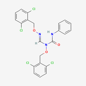 molecular formula C22H17Cl4N3O3 B2664619 N-[(2,6-dichlorobenzyl)oxy]-N-({[(2,6-dichlorobenzyl)oxy]imino}methyl)-N'-phenylurea CAS No. 339103-98-9