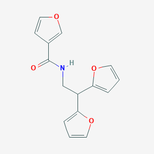 molecular formula C15H13NO4 B2664626 N-[2,2-bis(furan-2-yl)ethyl]furan-3-carboxamide CAS No. 2309799-40-2