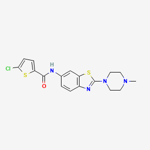 molecular formula C17H17ClN4OS2 B2664634 5-chloro-N-[2-(4-methylpiperazin-1-yl)-1,3-benzothiazol-6-yl]thiophene-2-carboxamide CAS No. 1105252-14-9