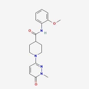 molecular formula C18H22N4O3 B2664640 N-(2-methoxyphenyl)-1-(1-methyl-6-oxo-1,6-dihydropyridazin-3-yl)piperidine-4-carboxamide CAS No. 1421478-18-3