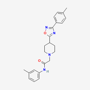 molecular formula C23H26N4O2 B2664655 N-(3-methylphenyl)-2-{4-[3-(4-methylphenyl)-1,2,4-oxadiazol-5-yl]piperidin-1-yl}acetamide CAS No. 1251703-72-6