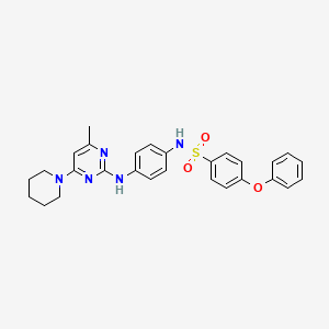 molecular formula C28H29N5O3S B2664657 N-(4-{[4-methyl-6-(piperidin-1-yl)pyrimidin-2-yl]amino}phenyl)-4-phenoxybenzene-1-sulfonamide CAS No. 923173-36-8