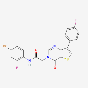 molecular formula C20H12BrF2N3O2S B2664662 N-(4-bromo-2-fluorophenyl)-2-[7-(4-fluorophenyl)-4-oxo-3H,4H-thieno[3,2-d]pyrimidin-3-yl]acetamide CAS No. 1207013-32-8