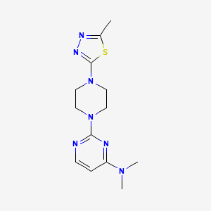 molecular formula C13H19N7S B2664663 N,N-Dimethyl-2-[4-(5-methyl-1,3,4-thiadiazol-2-yl)piperazin-1-yl]pyrimidin-4-amine CAS No. 2415623-75-3