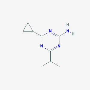 molecular formula C9H14N4 B2664665 4-Cyclopropyl-6-(propan-2-yl)-1,3,5-triazin-2-amine CAS No. 1271693-06-1