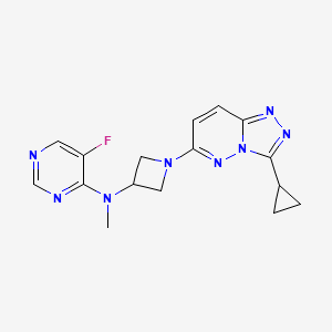 molecular formula C16H17FN8 B2664668 N-(1-{3-cyclopropyl-[1,2,4]triazolo[4,3-b]pyridazin-6-yl}azetidin-3-yl)-5-fluoro-N-methylpyrimidin-4-amine CAS No. 2200040-24-8
