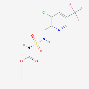 molecular formula C12H15ClF3N3O4S B2664674 tert-butyl N-({[3-chloro-5-(trifluoromethyl)pyridin-2-yl]methyl}sulfamoyl)carbamate CAS No. 2059277-86-8