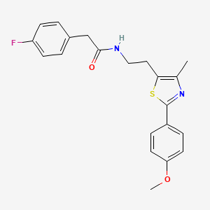 molecular formula C21H21FN2O2S B2664717 2-(4-fluorophenyl)-N-{2-[2-(4-methoxyphenyl)-4-methyl-1,3-thiazol-5-yl]ethyl}acetamide CAS No. 893996-09-3