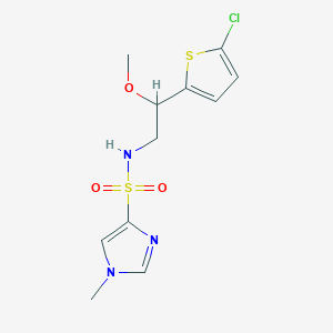 molecular formula C11H14ClN3O3S2 B2664766 N-(2-(5-chlorothiophen-2-yl)-2-methoxyethyl)-1-methyl-1H-imidazole-4-sulfonamide CAS No. 2034599-32-9