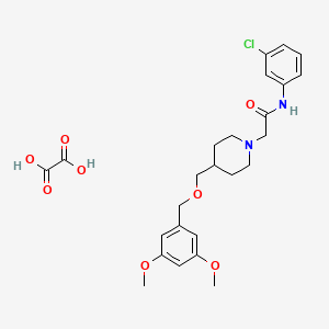 molecular formula C25H31ClN2O8 B2664767 N-(3-chlorophenyl)-2-(4-(((3,5-dimethoxybenzyl)oxy)methyl)piperidin-1-yl)acetamide oxalate CAS No. 1421530-92-8
