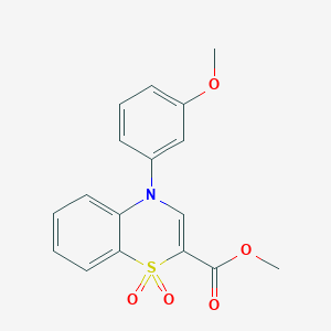 molecular formula C17H15NO5S B2664787 methyl 4-(3-methoxyphenyl)-4H-1,4-benzothiazine-2-carboxylate 1,1-dioxide CAS No. 1357701-01-9