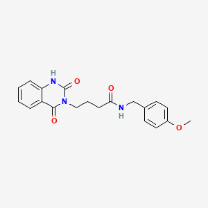 molecular formula C20H21N3O4 B2664791 4-(2,4-dioxo-1,2,3,4-tetrahydroquinazolin-3-yl)-N-[(4-methoxyphenyl)methyl]butanamide CAS No. 896373-24-3