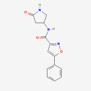 molecular formula C14H13N3O3 B2664815 N-(5-oxopyrrolidin-3-yl)-5-phenyl-1,2-oxazole-3-carboxamide CAS No. 1351617-53-2