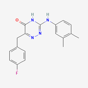 3-((3,4-dimethylphenyl)amino)-6-(4-fluorobenzyl)-1,2,4-triazin-5(4H)-one