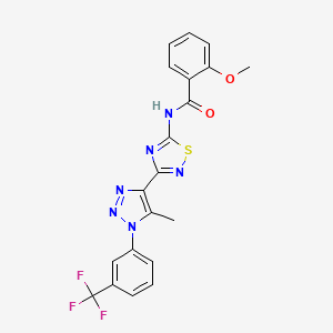 2-methoxy-N-(3-{5-methyl-1-[3-(trifluoromethyl)phenyl]-1H-1,2,3-triazol-4-yl}-1,2,4-thiadiazol-5-yl)benzamide