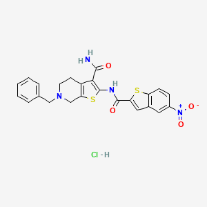 6-Benzyl-2-(5-nitrobenzo[b]thiophene-2-carboxamido)-4,5,6,7-tetrahydrothieno[2,3-c]pyridine-3-carboxamide hydrochloride
