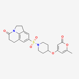 8-((4-((6-methyl-2-oxo-2H-pyran-4-yl)oxy)piperidin-1-yl)sulfonyl)-5,6-dihydro-1H-pyrrolo[3,2,1-ij]quinolin-4(2H)-one