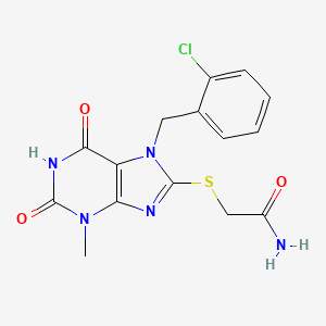 2-[7-[(2-Chlorophenyl)methyl]-3-methyl-2,6-dioxopurin-8-yl]sulfanylacetamide