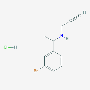 molecular formula C11H13BrClN B2664848 N-[1-(3-Bromophenyl)ethyl]prop-2-yn-1-amine hydrochloride CAS No. 2367002-63-7
