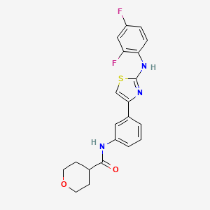 N-(3-(2-((2,4-difluorophenyl)amino)thiazol-4-yl)phenyl)tetrahydro-2H-pyran-4-carboxamide